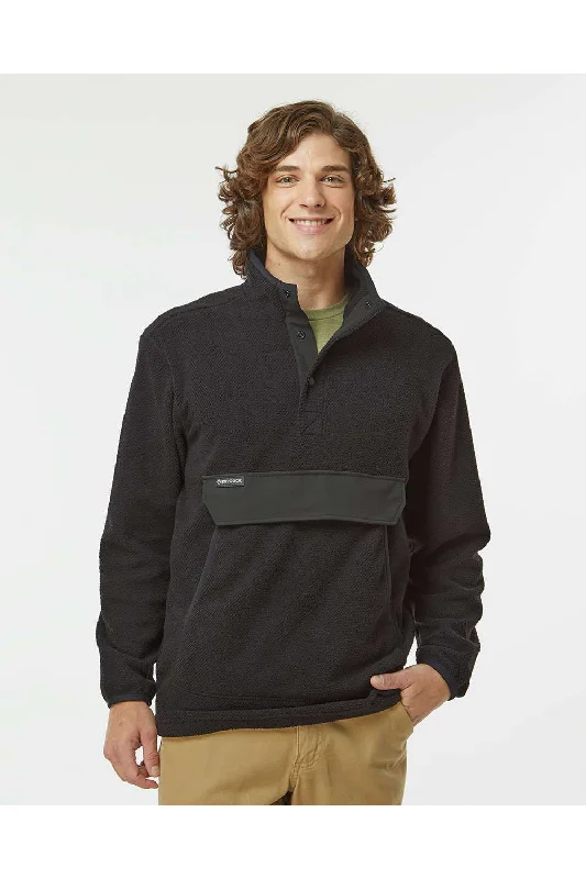 Dri Duck Mens Timber Mountain Anti Static Fleece Sweatshirt w/ Pouch Pocket - Black