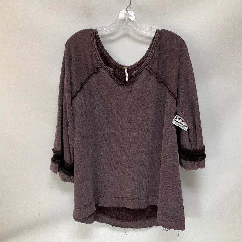 Top 3/4 Sleeve By Free People In Purple, Size: M