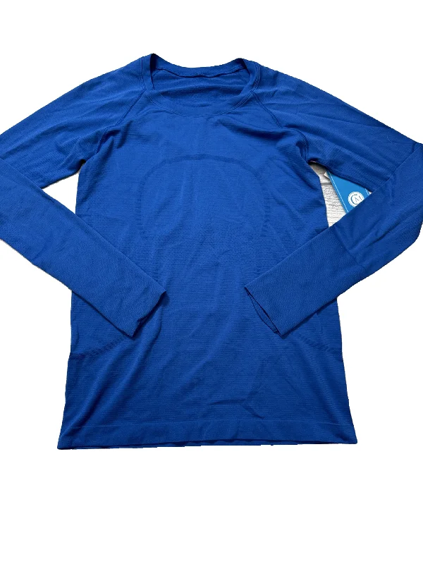 Athletic Top Long Sleeve Crewneck By Lululemon In Blue, Size: L