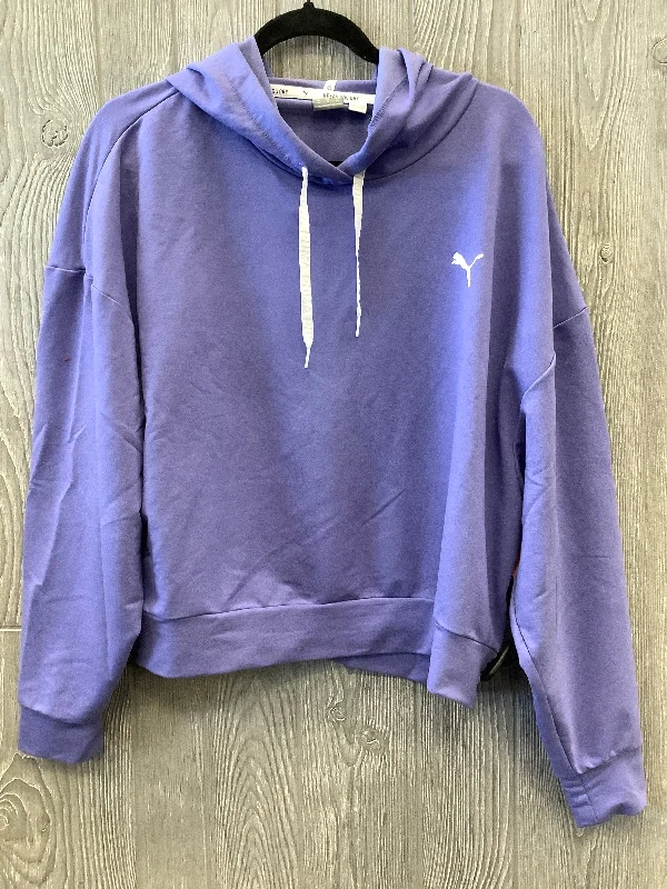 Athletic Top Long Sleeve Hoodie By Puma In Purple, Size: Xl