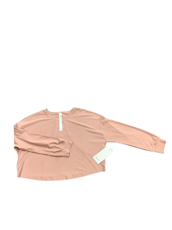 Athletic Top Long Sleeve Crewneck By Lululemon In Tan, Size: 14