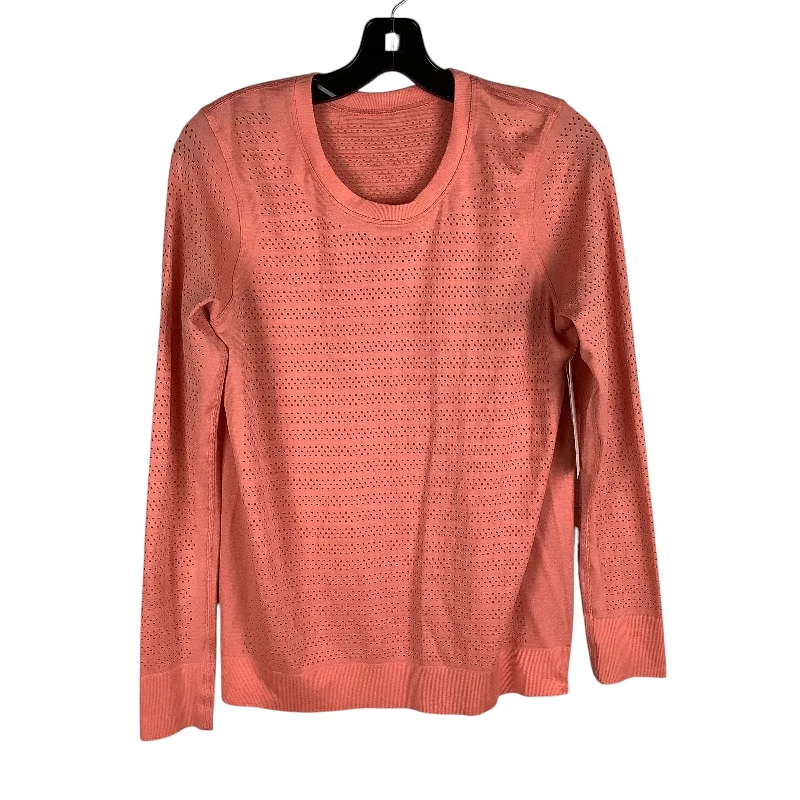 Athletic Top Long Sleeve Crewneck By Lululemon In Coral Size: Est. M