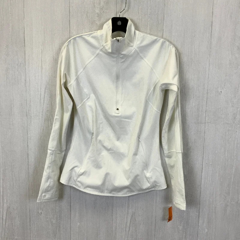 Athletic Top Long Sleeve Collar By Athleta In White, Size: S