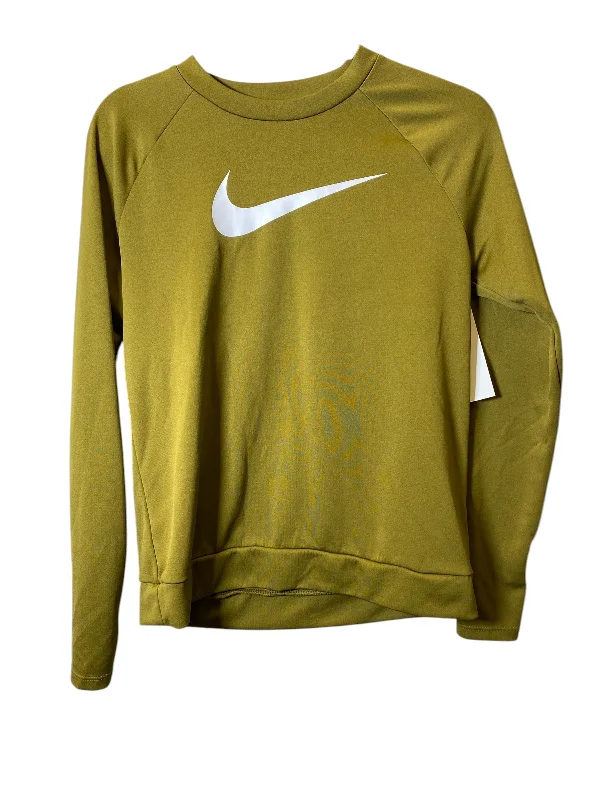 Athletic Top Long Sleeve Crewneck By Nike In Green, Size: S