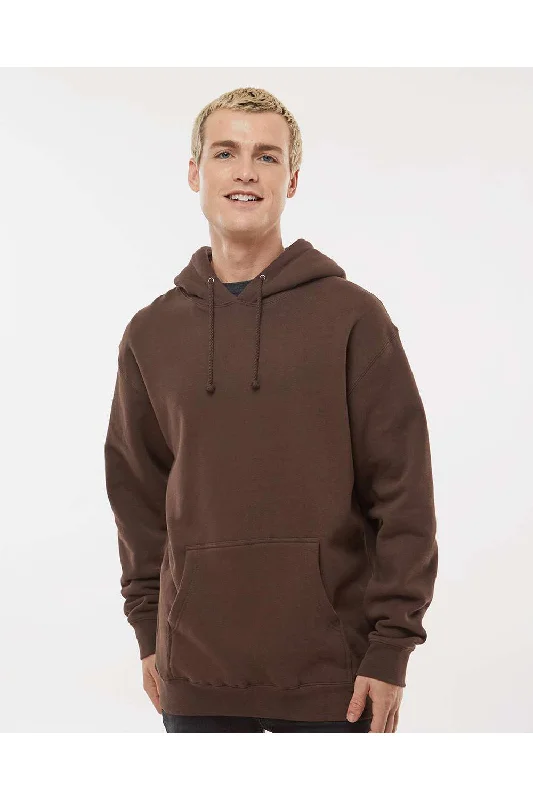 Independent Trading Co. Mens Hooded Sweatshirt Hoodie w/ Pouch Pocket - Brown