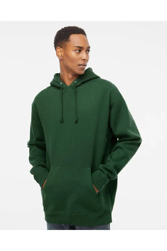 Independent Trading Co. Mens Hooded Sweatshirt Hoodie w/ Pouch Pocket - Dark Green