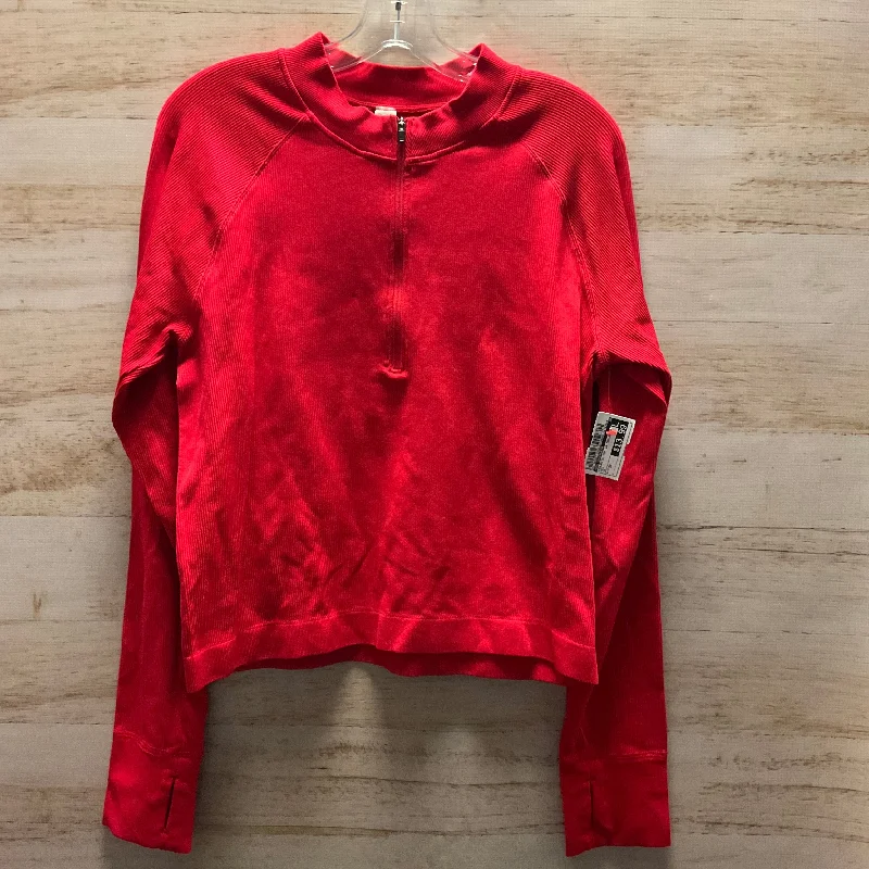 Athletic Top Long Sleeve Collar By Dsg Outerwear In Red, Size: 2x