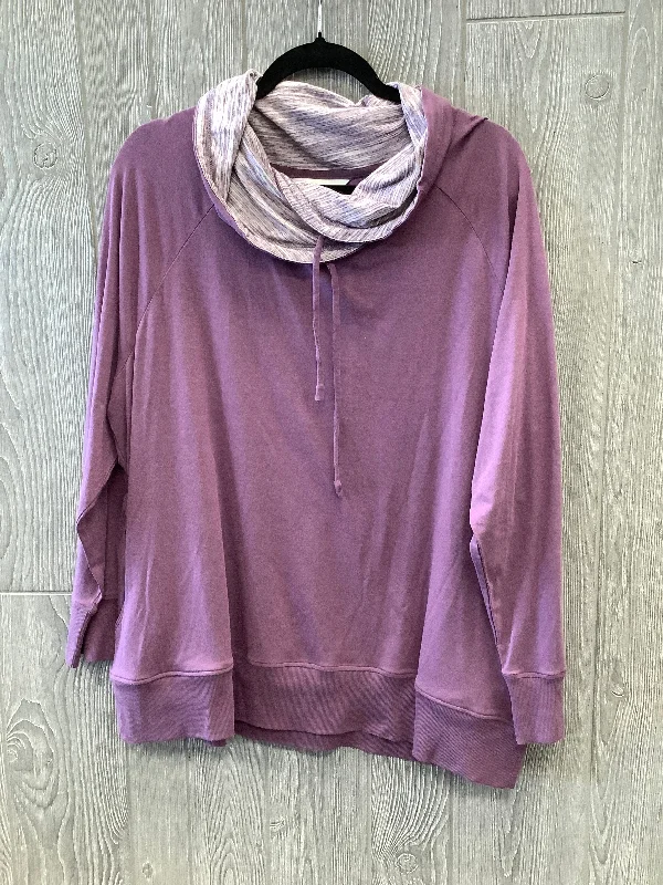 Top Long Sleeve By Cj Banks In Purple, Size: 1x