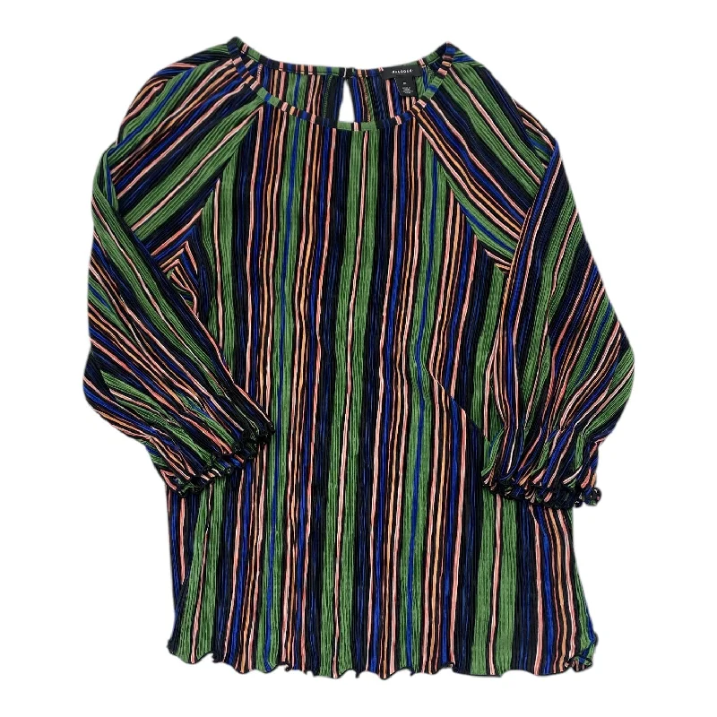 Top Long Sleeve By Halogen In Multi-colored, Size: M