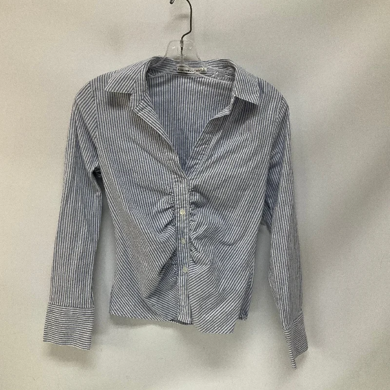 Top Long Sleeve By Abercrombie And Fitch In Striped Pattern, Size: S