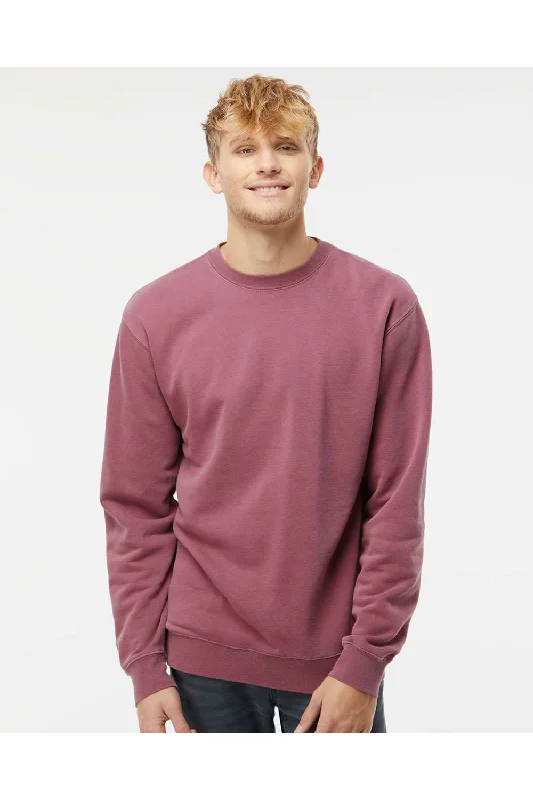 Independent Trading Co. Mens Pigment Dyed Crewneck Sweatshirt - Maroon