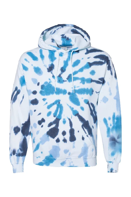 Dyenomite Mens Blended Tie Dyed Hooded Sweatshirt Hoodie w/ Pouch Pocket - Stillwater