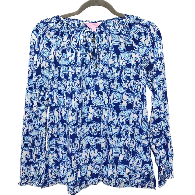 Top Ls Designer By Lilly Pulitzer In Blue, Size:Xs