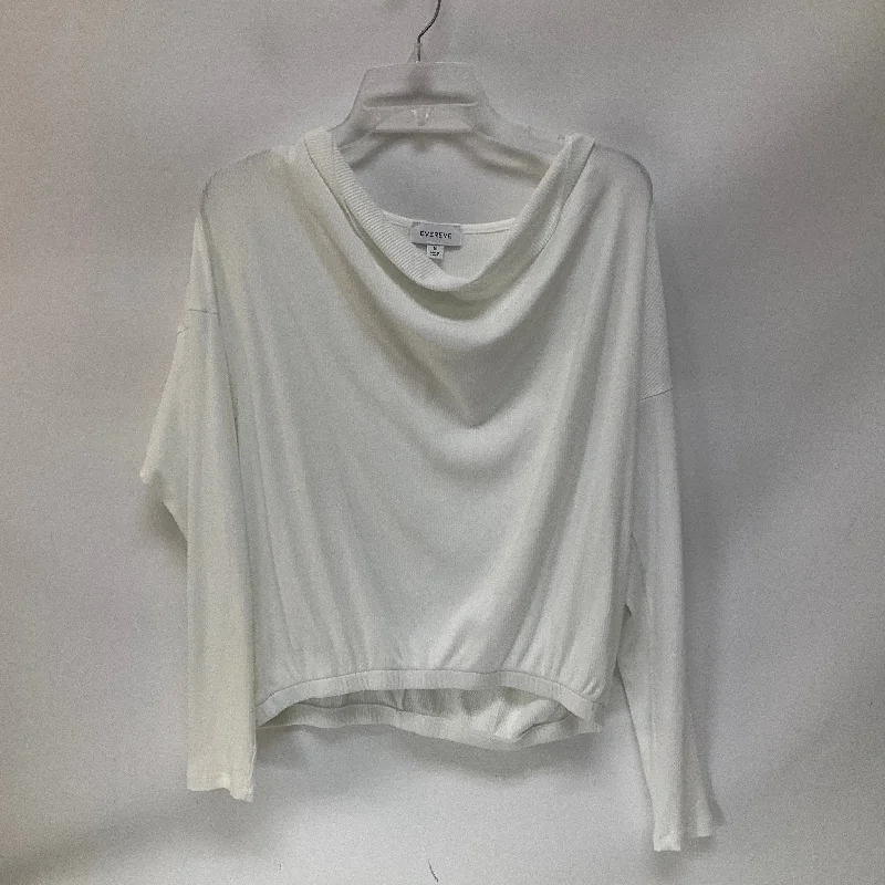 Top Long Sleeve By Evereve In White, Size: M