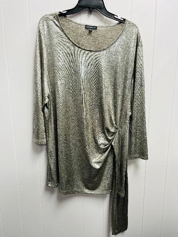 Top Long Sleeve By Lane Bryant In Gold, Size: 3x