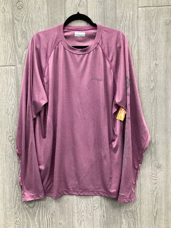 Athletic Top Long Sleeve Collar By Columbia In Purple, Size: Xl