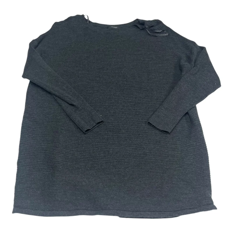 Top Long Sleeve Basic By Tahari By Arthur Levine In Grey, Size: 1x