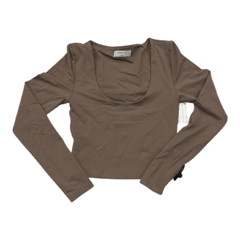 Top Long Sleeve By Babaton In Brown, Size: S