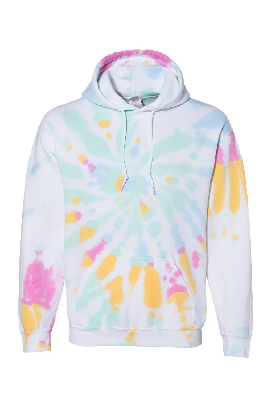 Dyenomite Mens Blended Tie Dyed Hooded Sweatshirt Hoodie w/ Pouch Pocket - Devine