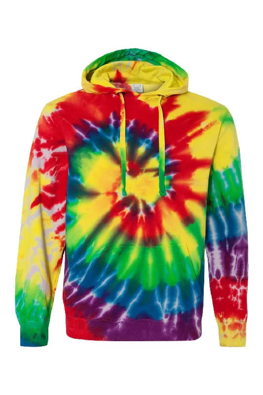 Dyenomite Mens Spiral Tie Dyed Hooded Sweatshirt Hoodie w/ Pouch Pocket - Michelangelo Spiral - Closeout