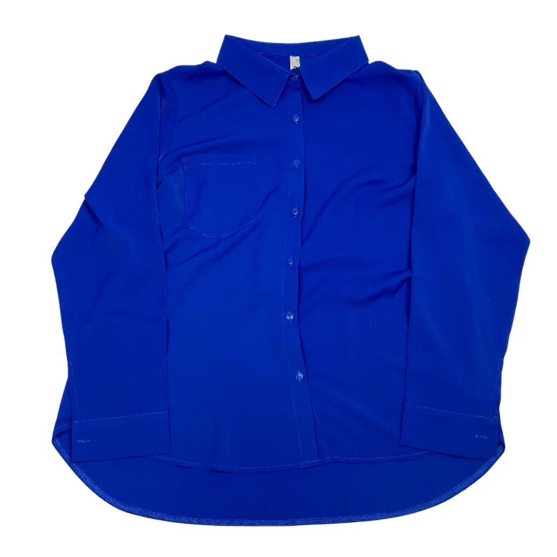 Top Long Sleeve By Aisew In Blue, Size: Xl