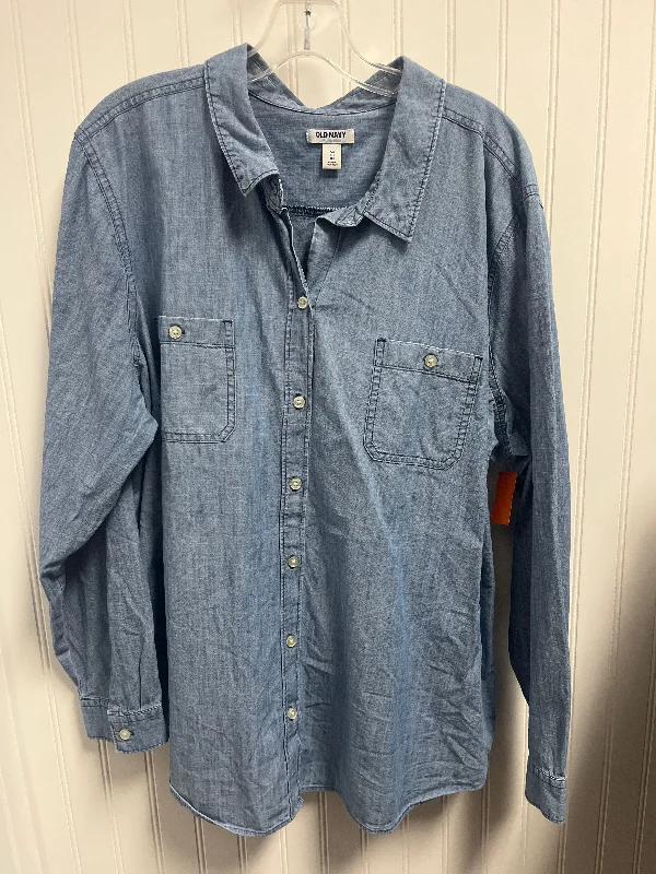 Top Long Sleeve By Old Navy In Blue, Size: 2x