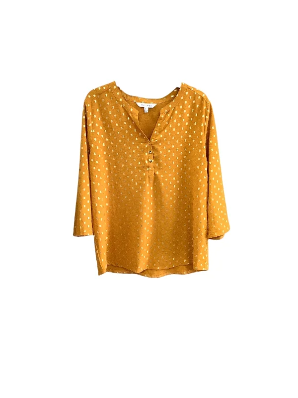 Top Long Sleeve By Clothes Mentor In Yellow, Size: L