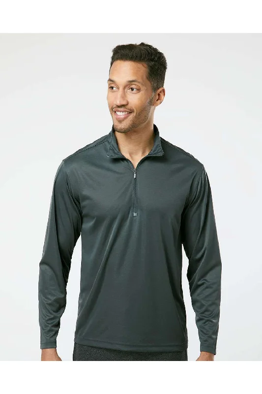 Paragon Mens Malibu Performance Moisture Wicking 1/4 Zip Sweatshirt - Carbon Grey - Closeout