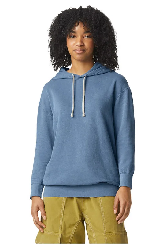 Comfort Colors Mens Garment Dyed Fleece Hooded Sweatshirt Hoodie - Blue Jean