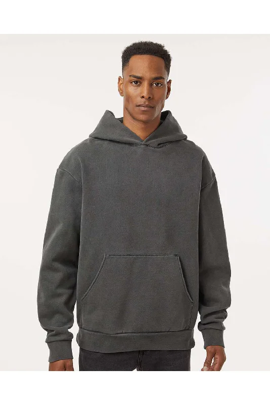 Independent Trading Co. Mens Mainstreet Hooded Sweatshirt Hoodie w/ Pouch Pocket - Pigment Black