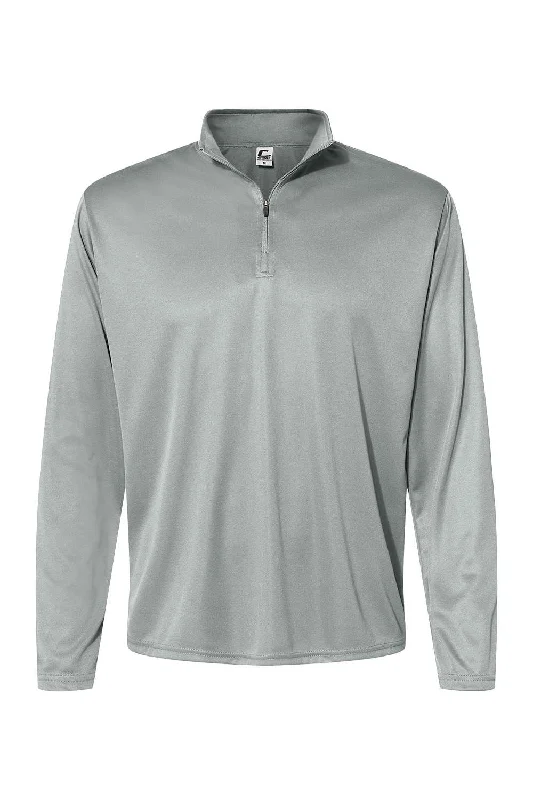 C2 Sport Mens Moisture Wicking 1/4 Zip Sweatshirt - Silver Grey