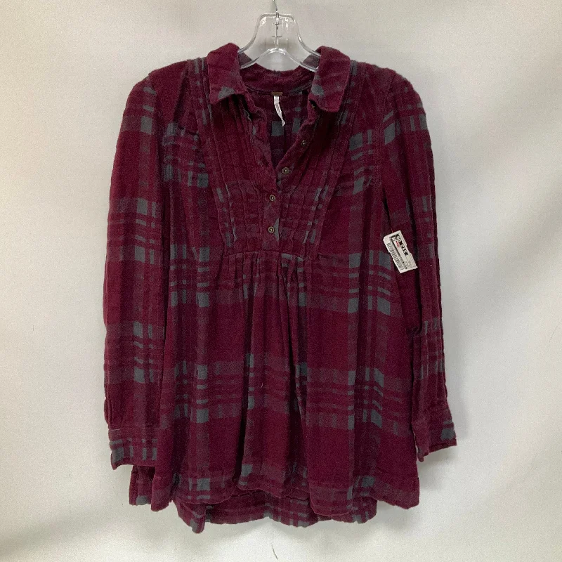 Top Long Sleeve By Free People In Purple, Size: Xs