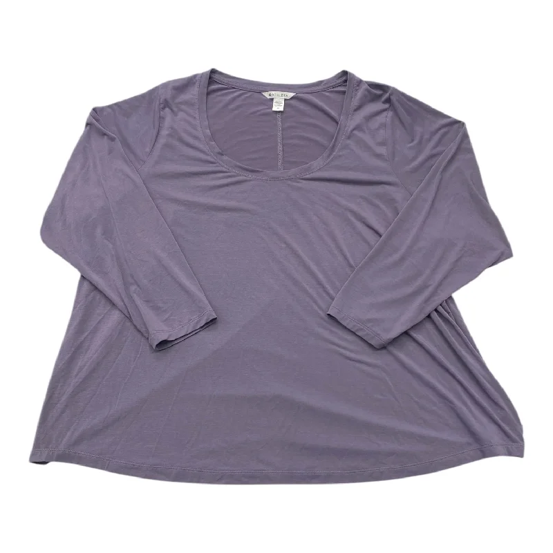 Athletic Top Long Sleeve Crewneck By Athleta In Purple, Size: 3x