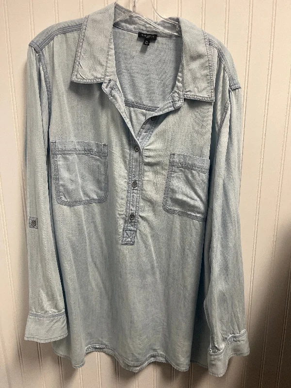 Top Long Sleeve By Talbots In Blue Denim, Size: 2x