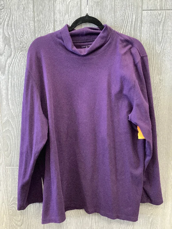 Top Long Sleeve Basic By Lands End In Purple, Size: 2x