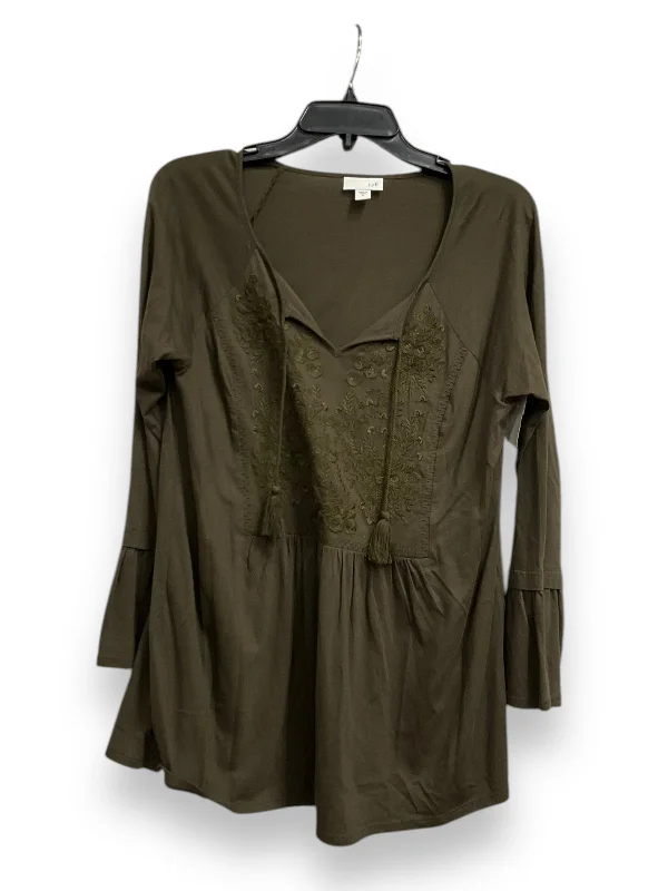 Top Long Sleeve By J. Jill In Green, Size: M