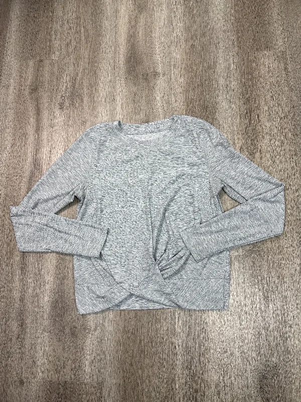 Athletic Top Long Sleeve Crewneck By Old Navy In Grey, Size: M