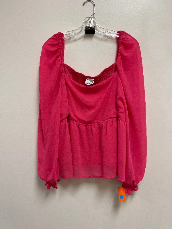 Top Long Sleeve By Cmc In Pink, Size: 3x