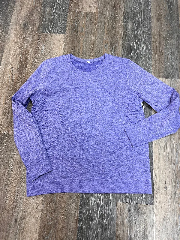 Athletic Top Long Sleeve Collar By Lululemon In Purple, Size: 12