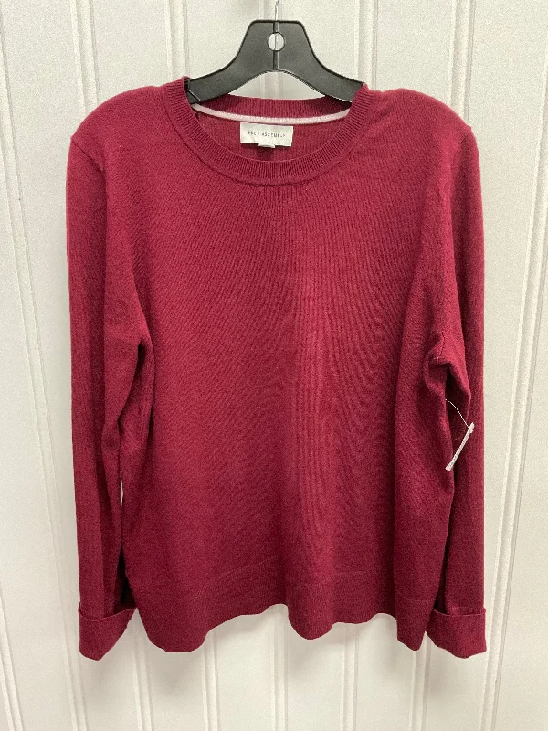 Top Long Sleeve By Free Assembly In Red, Size: L