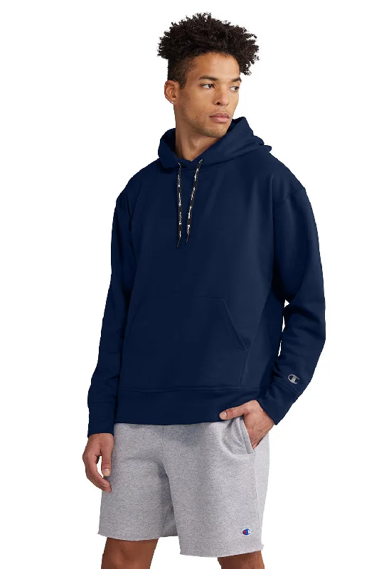 Champion Mens Sport Hooded Sweatshirt Hoodie w/ Pouch Pocket - Navy Blue