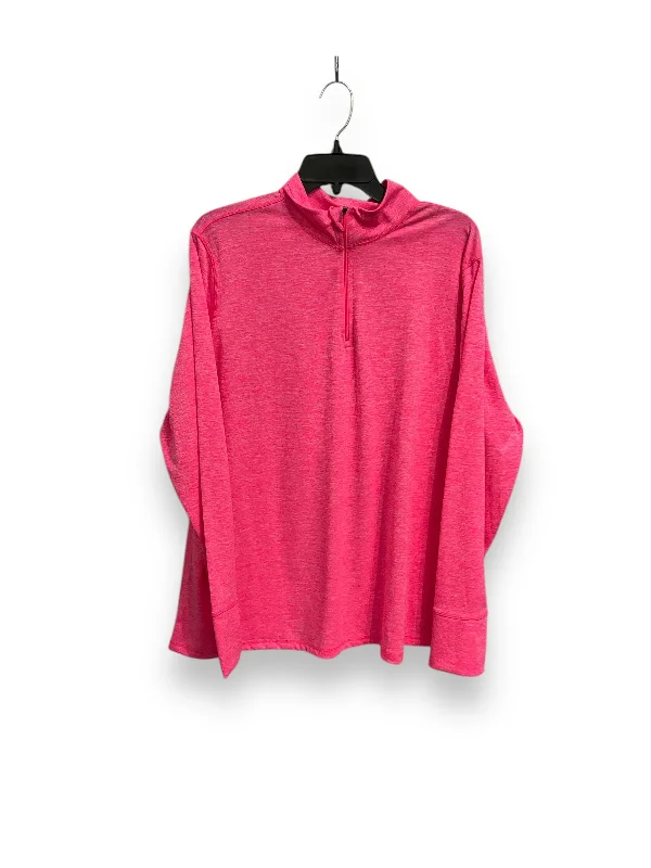 Athletic Top Long Sleeve Collar By Ideology In Pink, Size: 3x