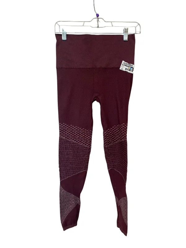 Athletic Leggings By Spanx In Maroon, Size: M