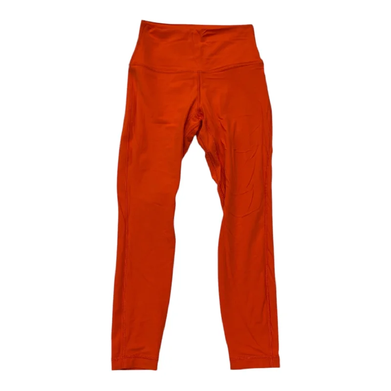 Athletic Leggings By Lululemon In Orange, Size:6