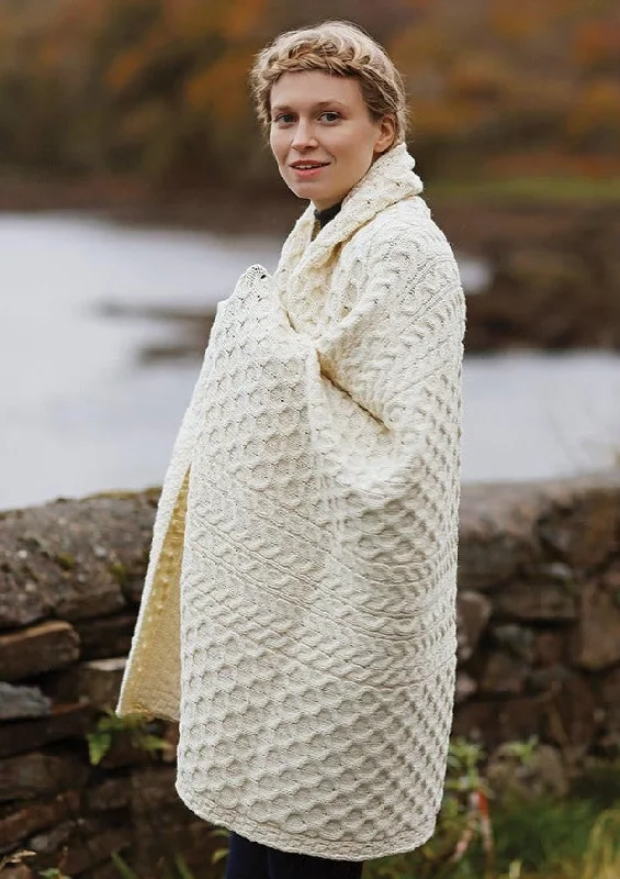 Aran Honeycomb Blanket | Natural