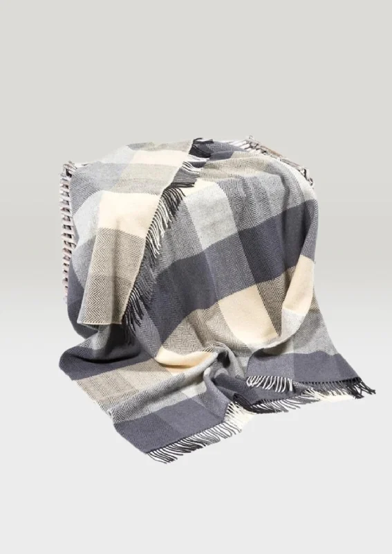 John Hanly Cashmere Merino Throw | White Grey