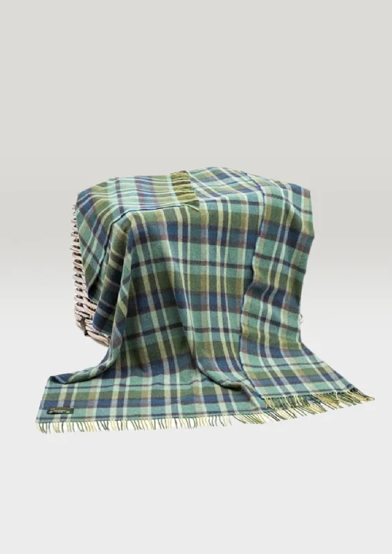 John Hanly Green Lambswool Blanket