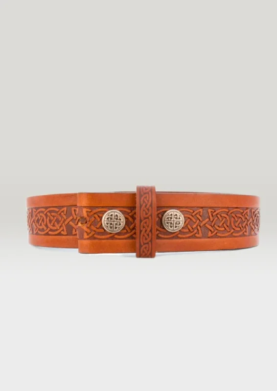 Lee River Brown Snap On Setanta Celtic Leather Belt