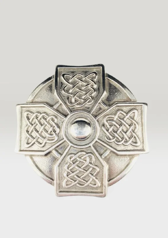 Lee River Celtic Cross Silver Belt Buckle 370