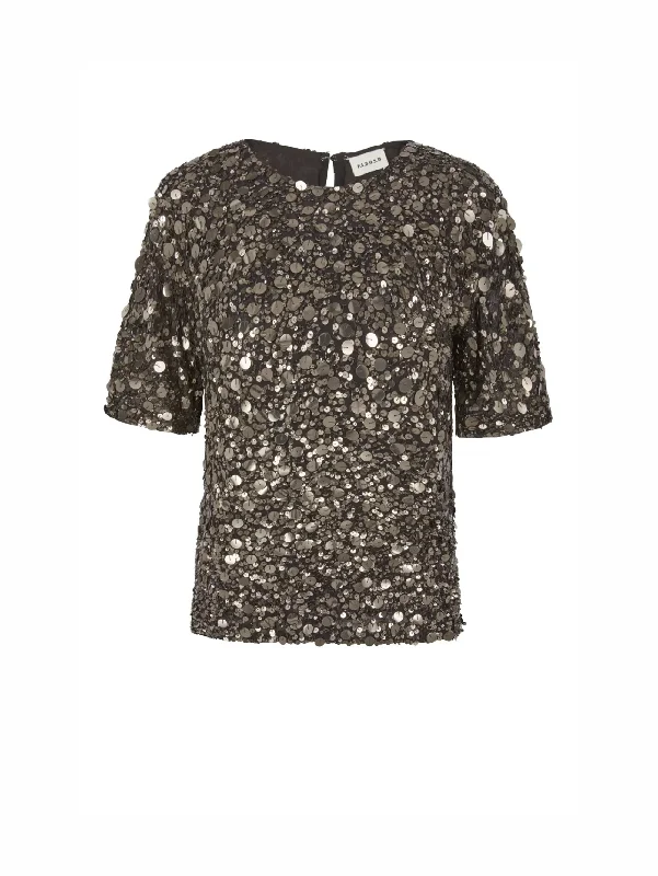 Blusa Full Paillettes Grigio